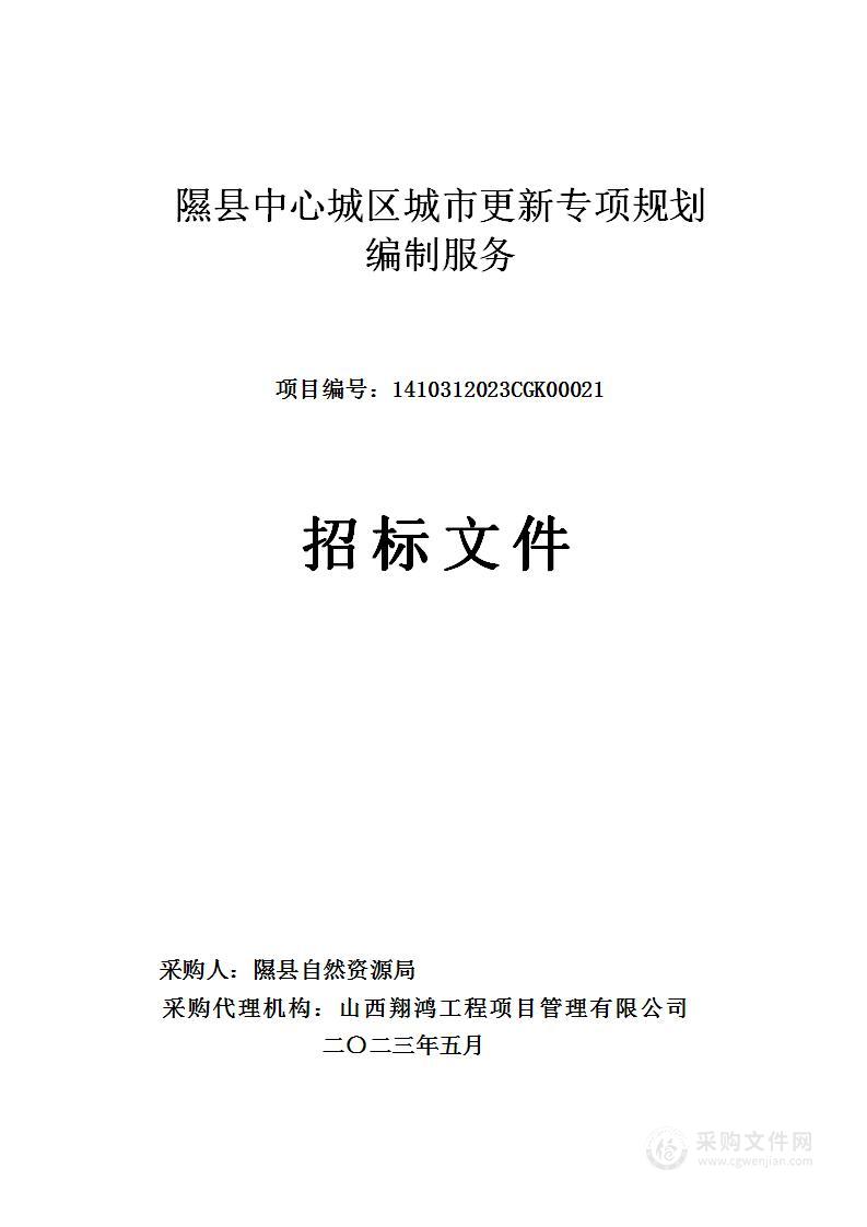 隰县中心城区城市更新专项规划编制服务