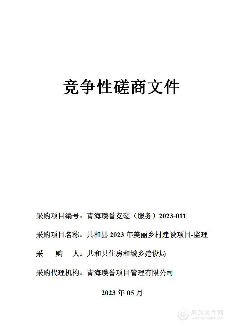 共和县2023年美丽乡村建设项目-监理