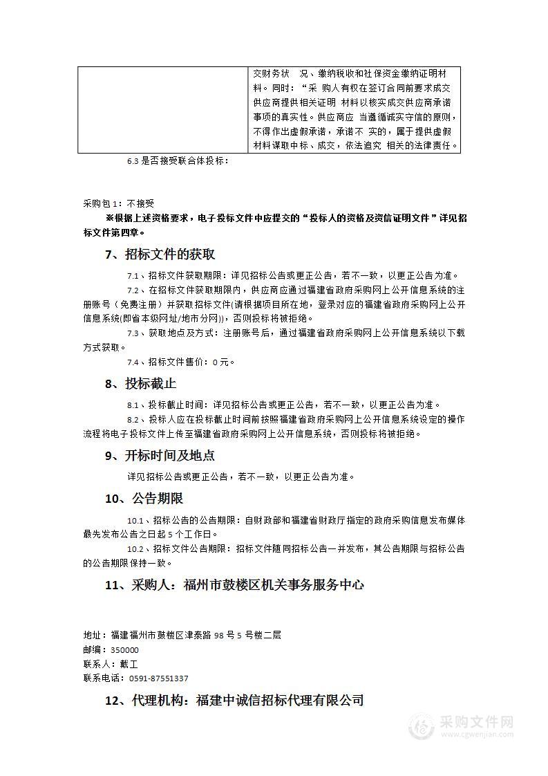 福州市鼓楼区档案综合楼中央空调采购及更换项目