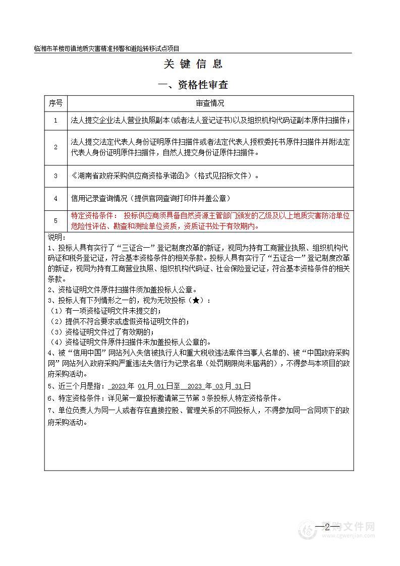 临湘市羊楼司镇地质灾害精准预警和避险转移试点项目