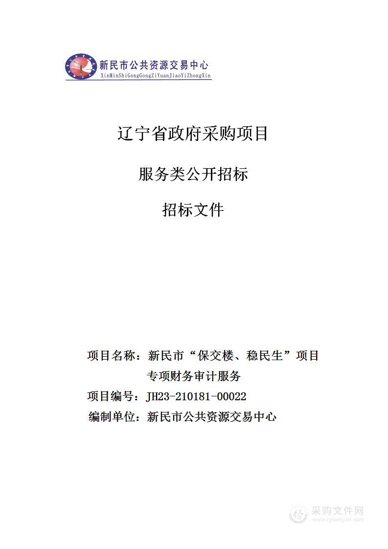 新民市“保交楼、稳民生”项目专项财务审计服务