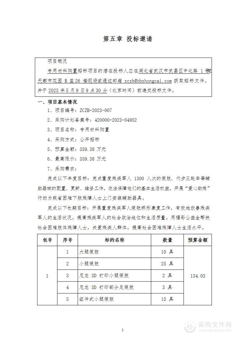 专用材料购置