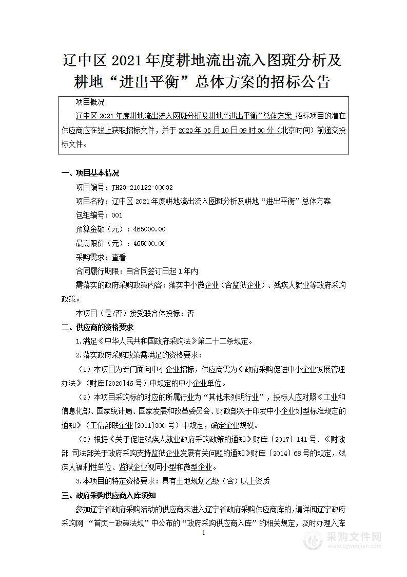 辽中区2021年度耕地流出流入图斑分析及耕地“进出平衡”总体方案