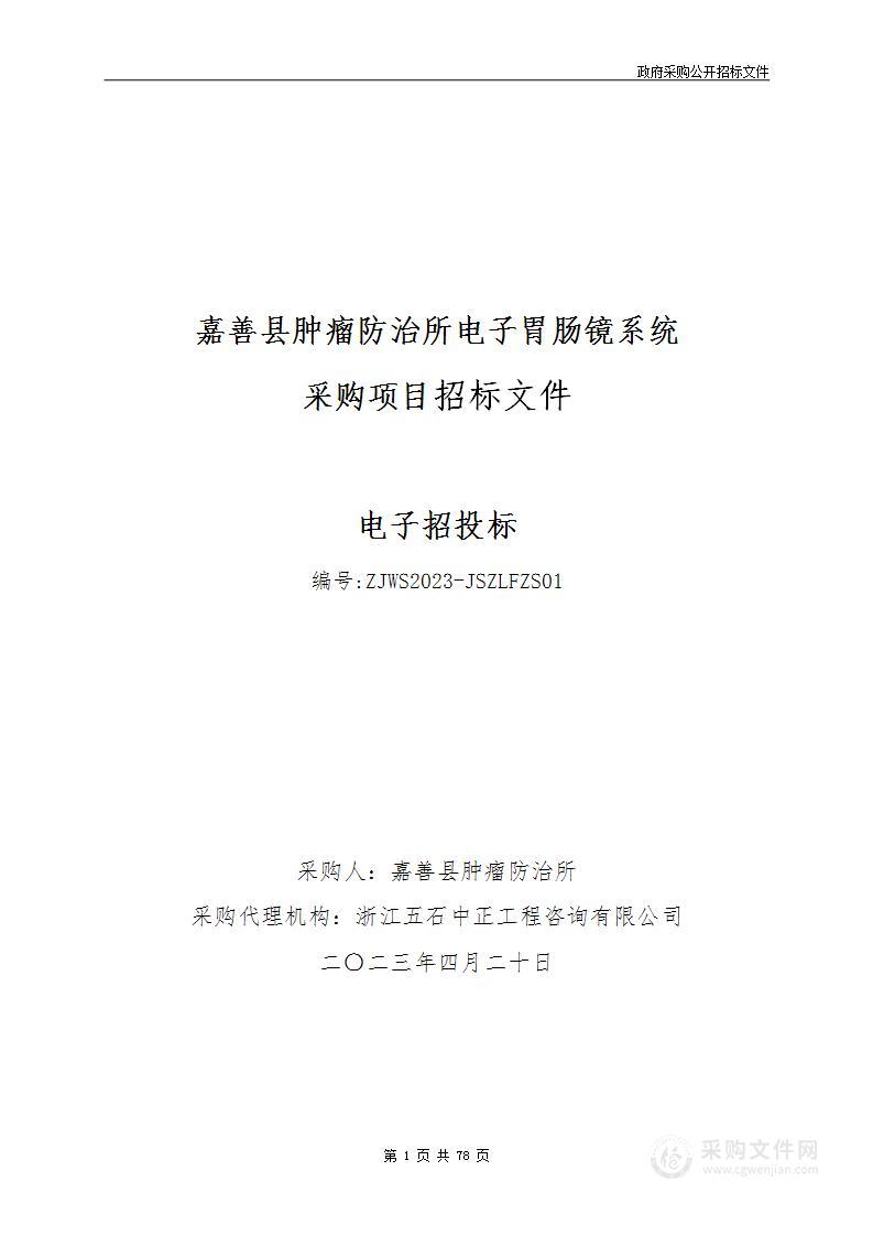 电子胃肠镜系统采购项目