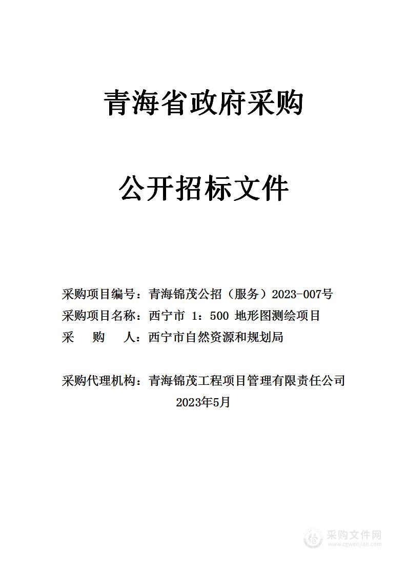 西宁市1：500地形图测绘项目