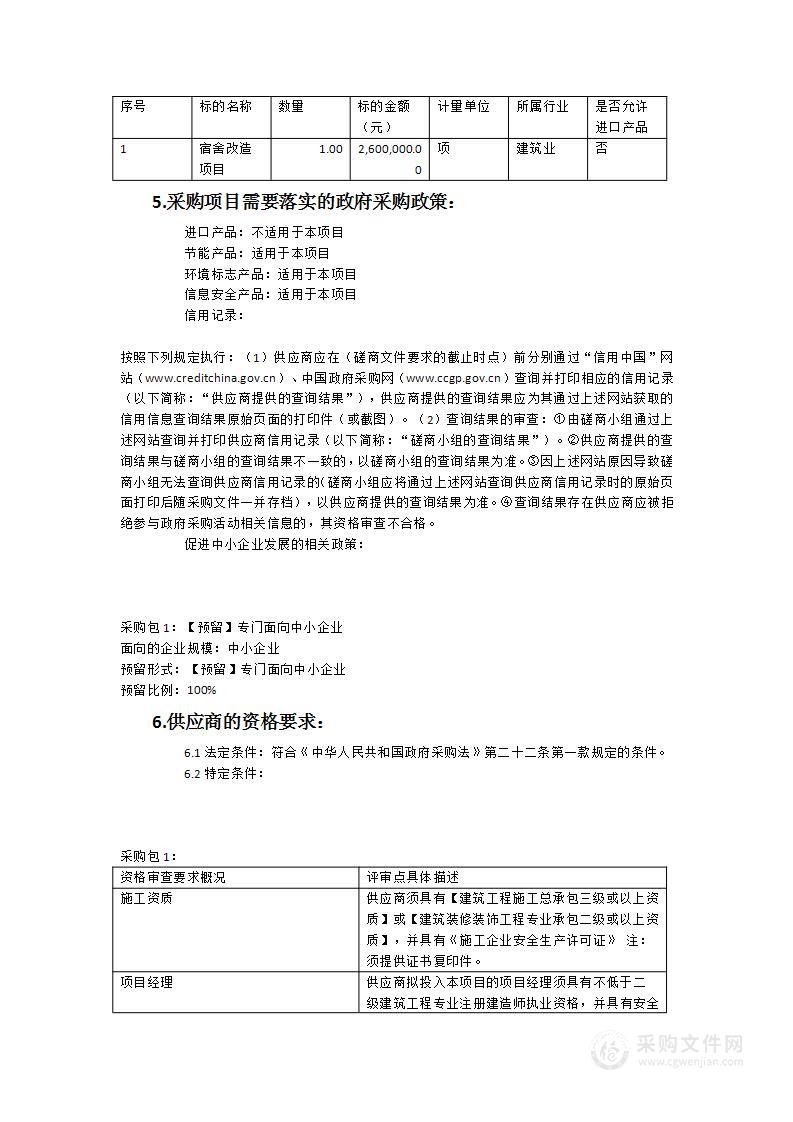 连江县教师进修学校附属中学宿舍改造项目