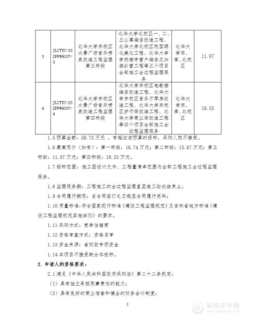 北华大学东校区水景广场音乐喷泉改造工程监理