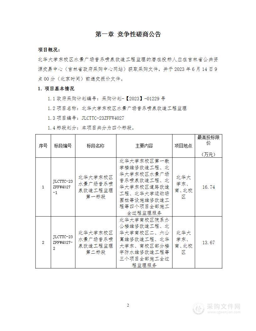 北华大学东校区水景广场音乐喷泉改造工程监理