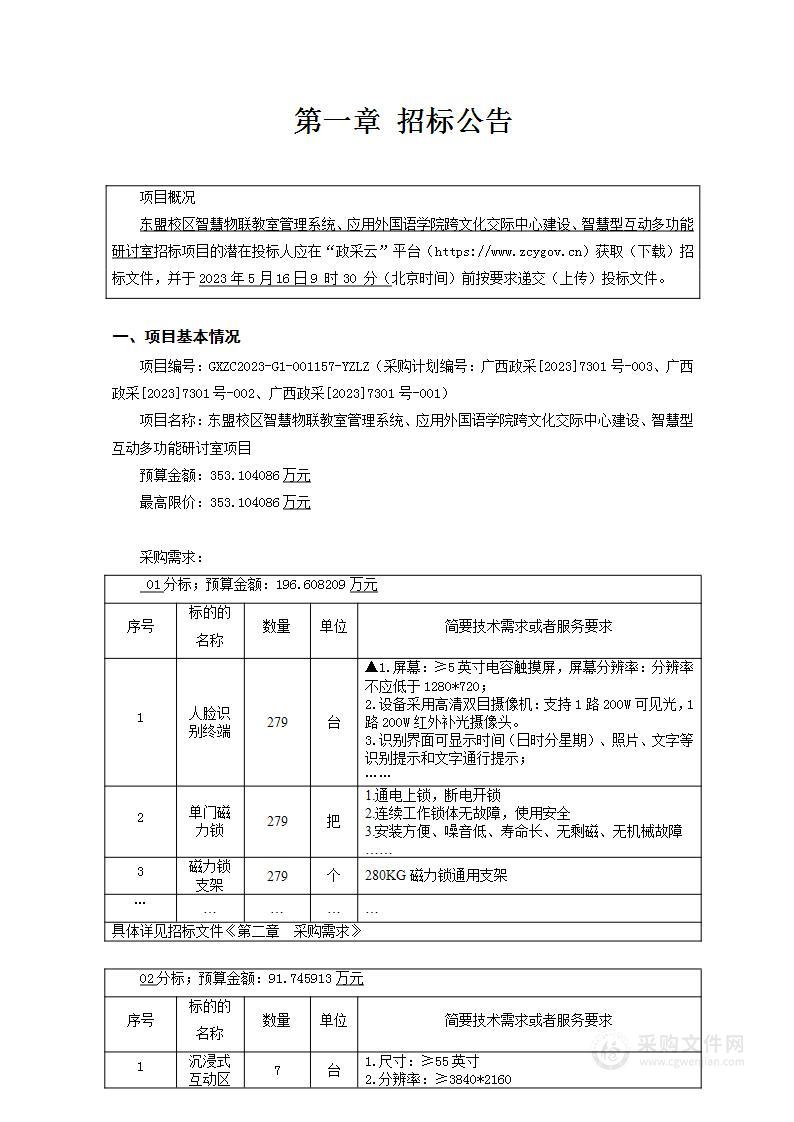 东盟校区智慧物联教室管理系统、应用外国语学院跨文化交际中心建设、智慧型互动多功能研讨室项目