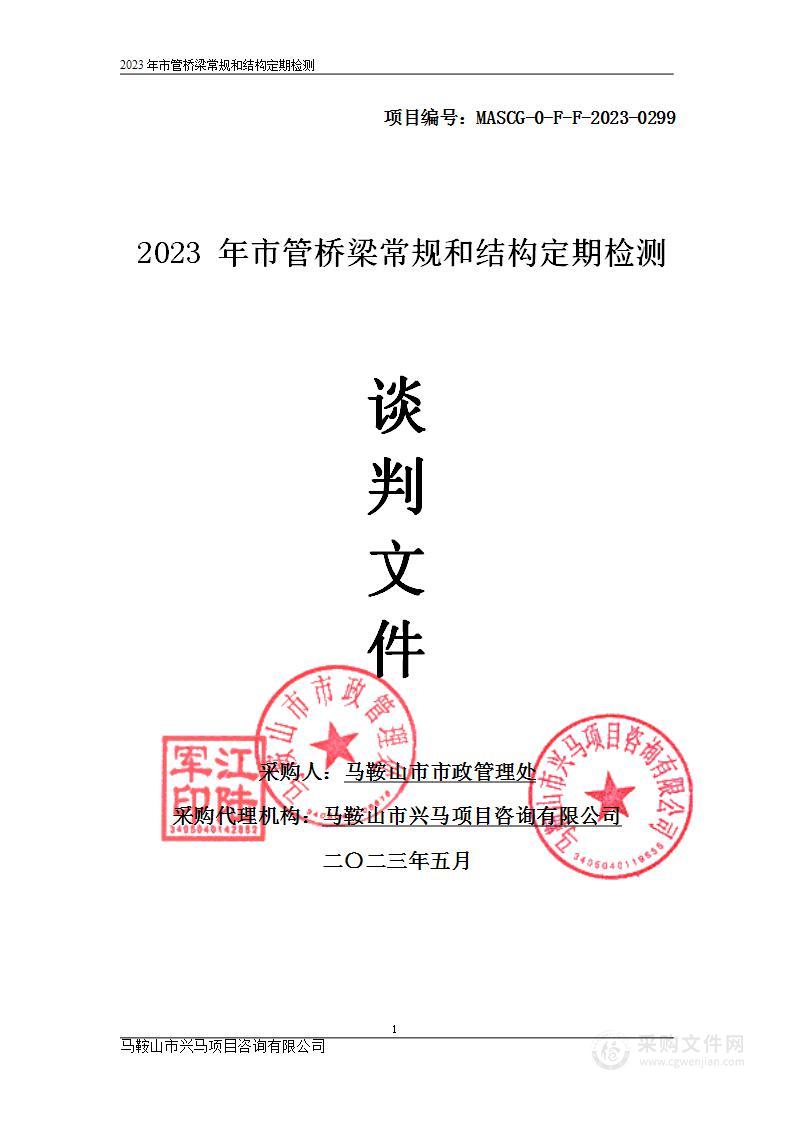 2023年市管桥梁常规和结构定期检测