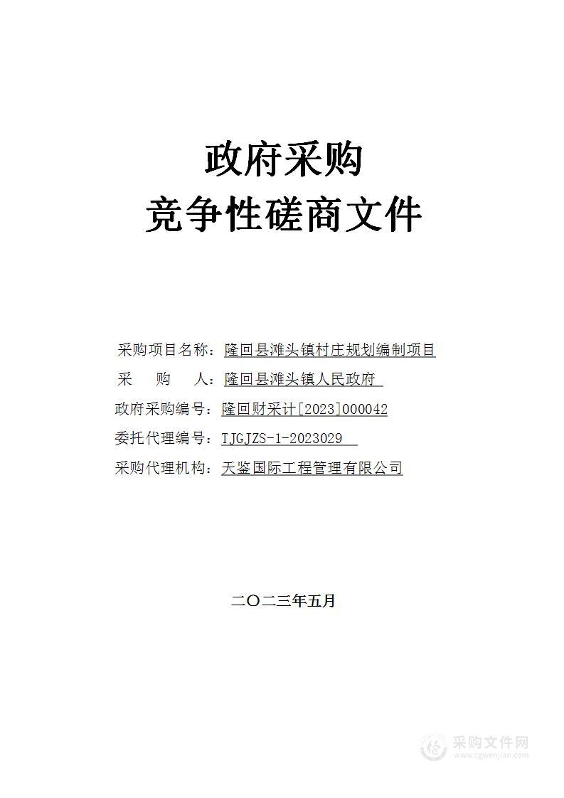 隆回县滩头镇村庄规划编制项目