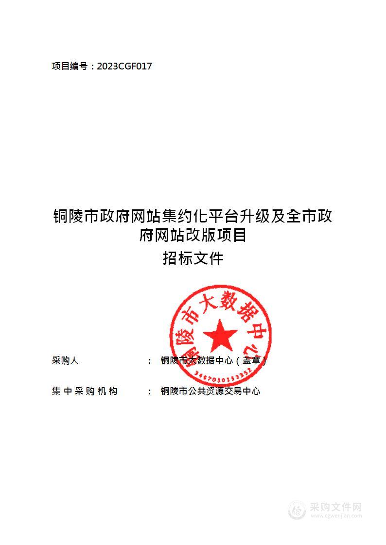 铜陵市政府网站集约化平台升级及全市政府网站改版项目