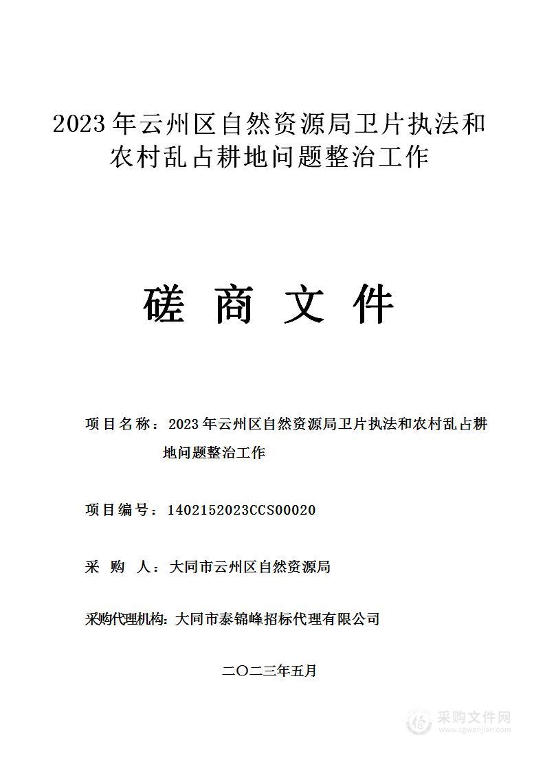 2023年云州区自然资源局卫片执法和农村乱占耕地问题整治工作