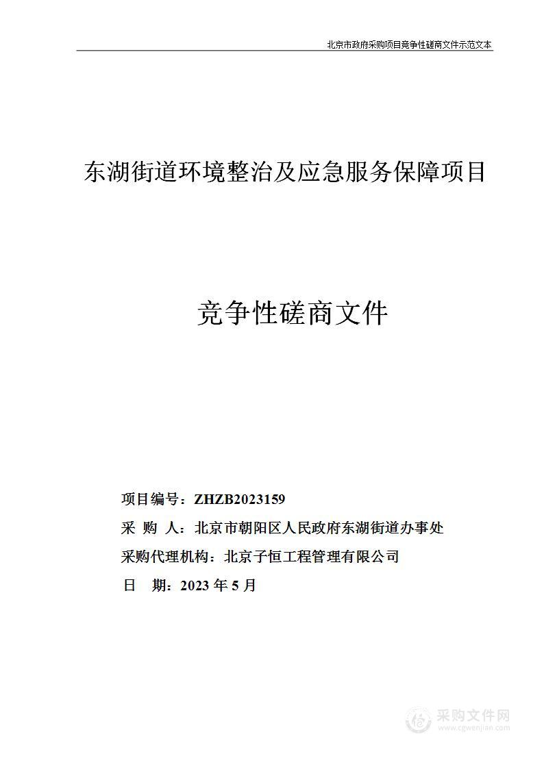 东湖街道环境整治及应急服务保障项目