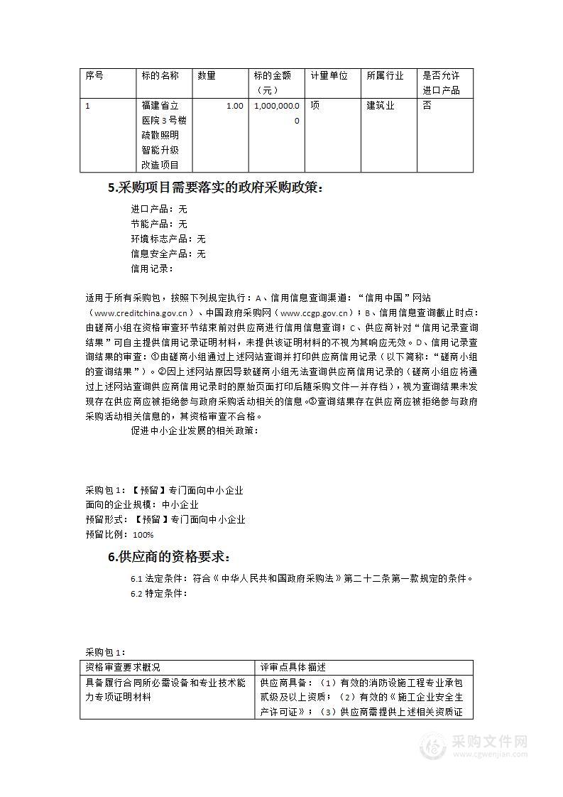 福建省立医院3号楼疏散照明智能升级改造项目