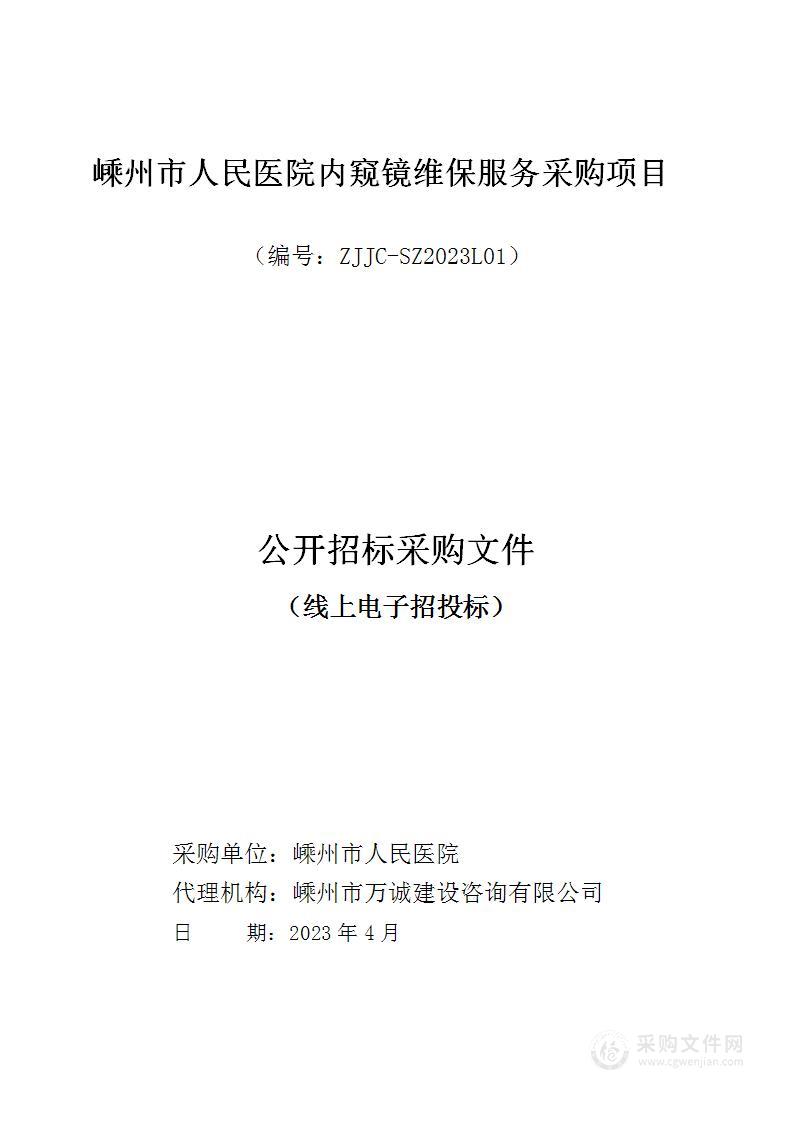 嵊州市人民医院内窥镜维保服务采购项目