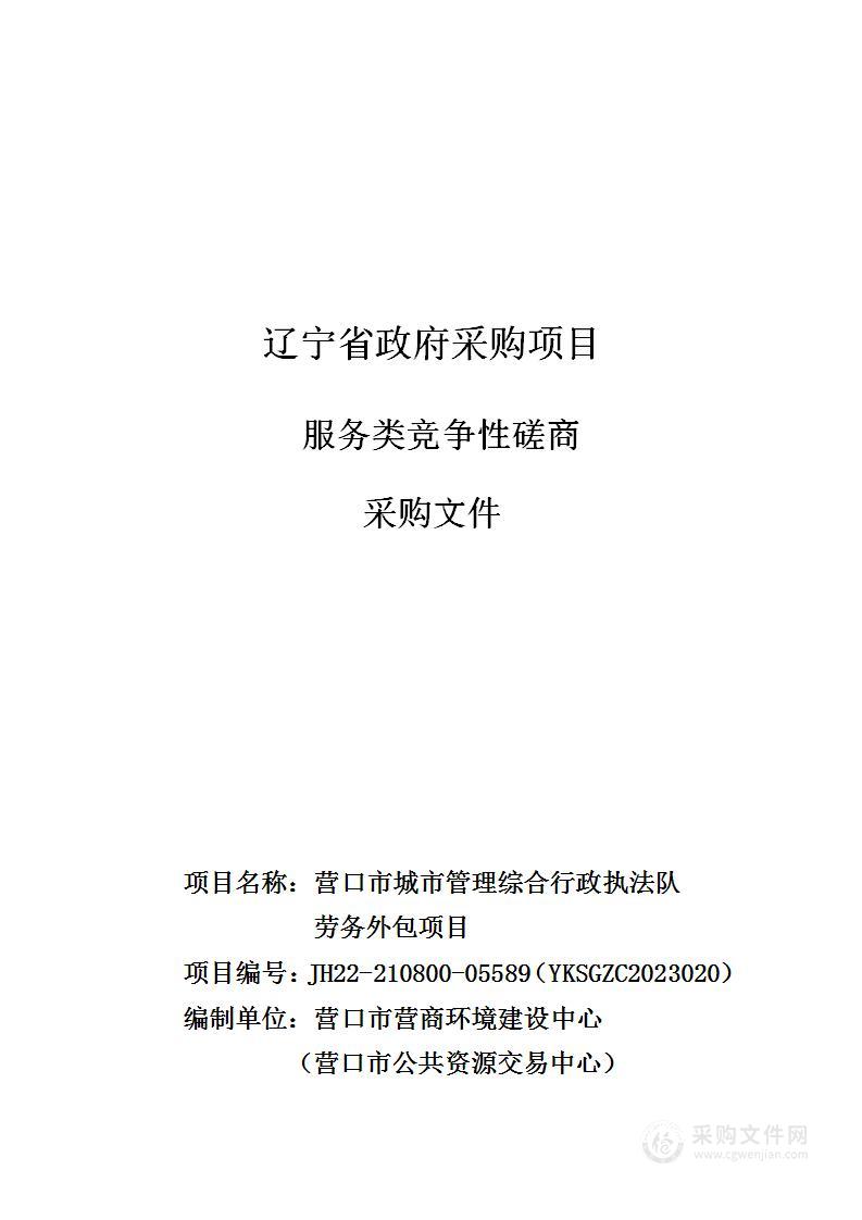 营口市城市管理综合行政执法队 劳务外包项目