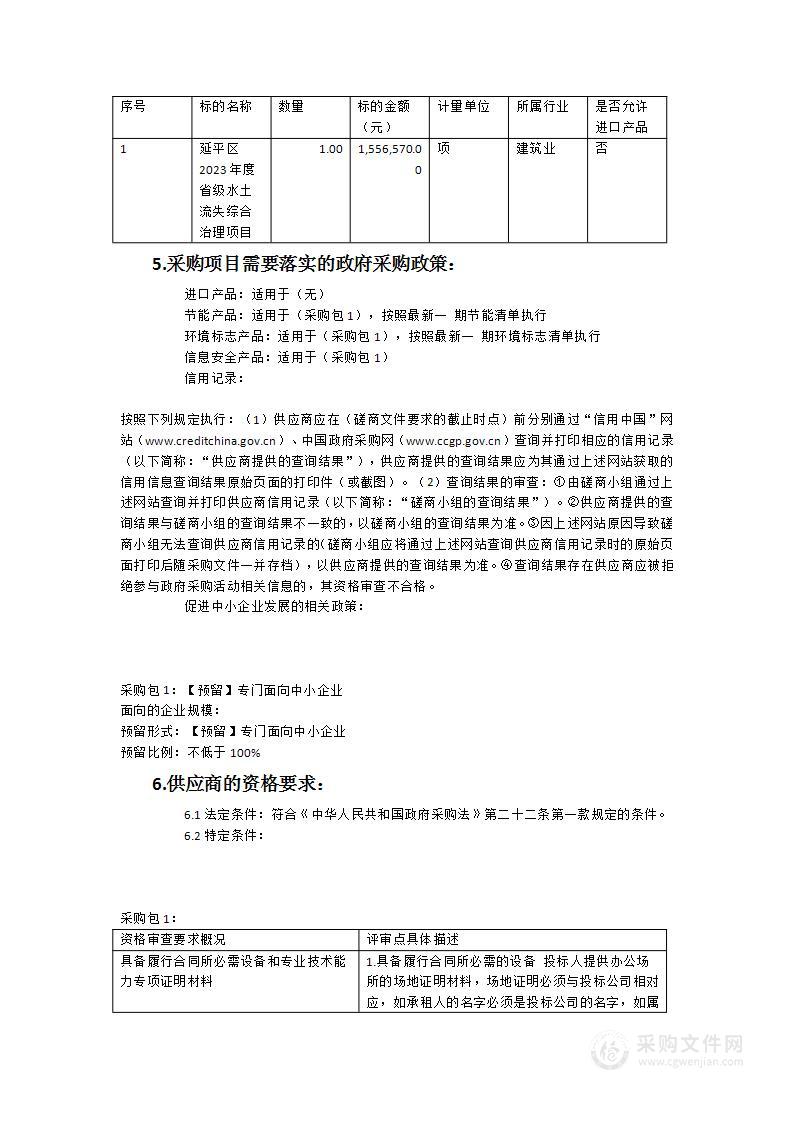 延平区2023年度省级水土流失综合治理项目