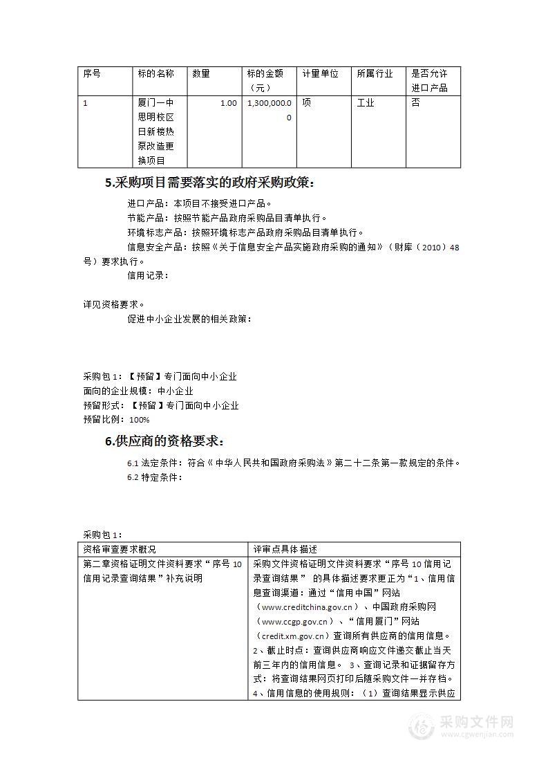 厦门一中思明校区日新楼热泵改造更换项目