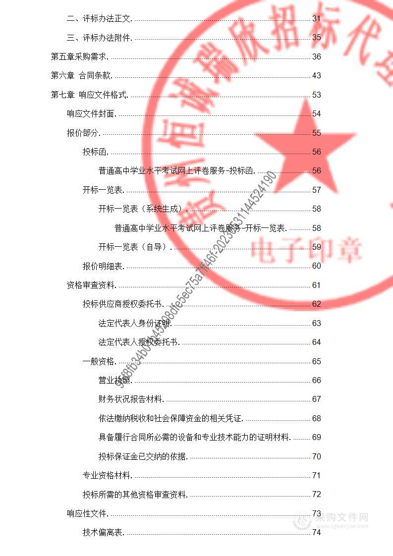 普通高中学业水平考试网上评卷服务