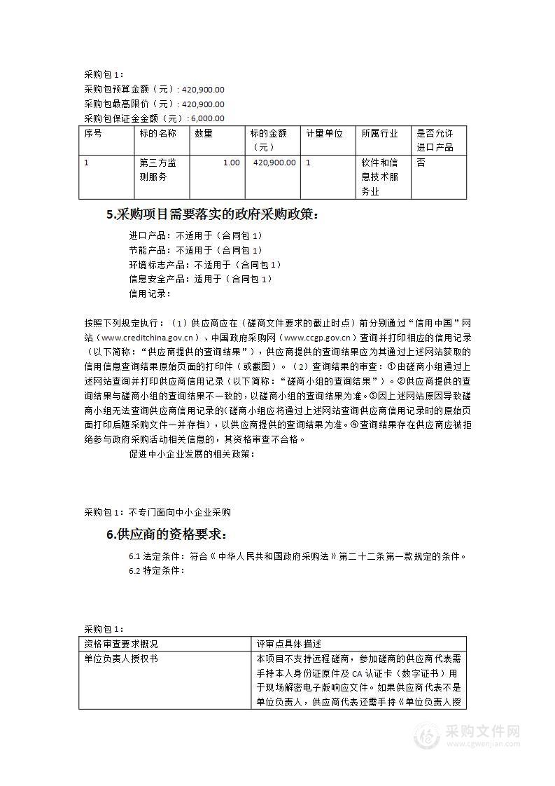 三明县（市、区）政府网站及政务新媒体第三方监测服务项目