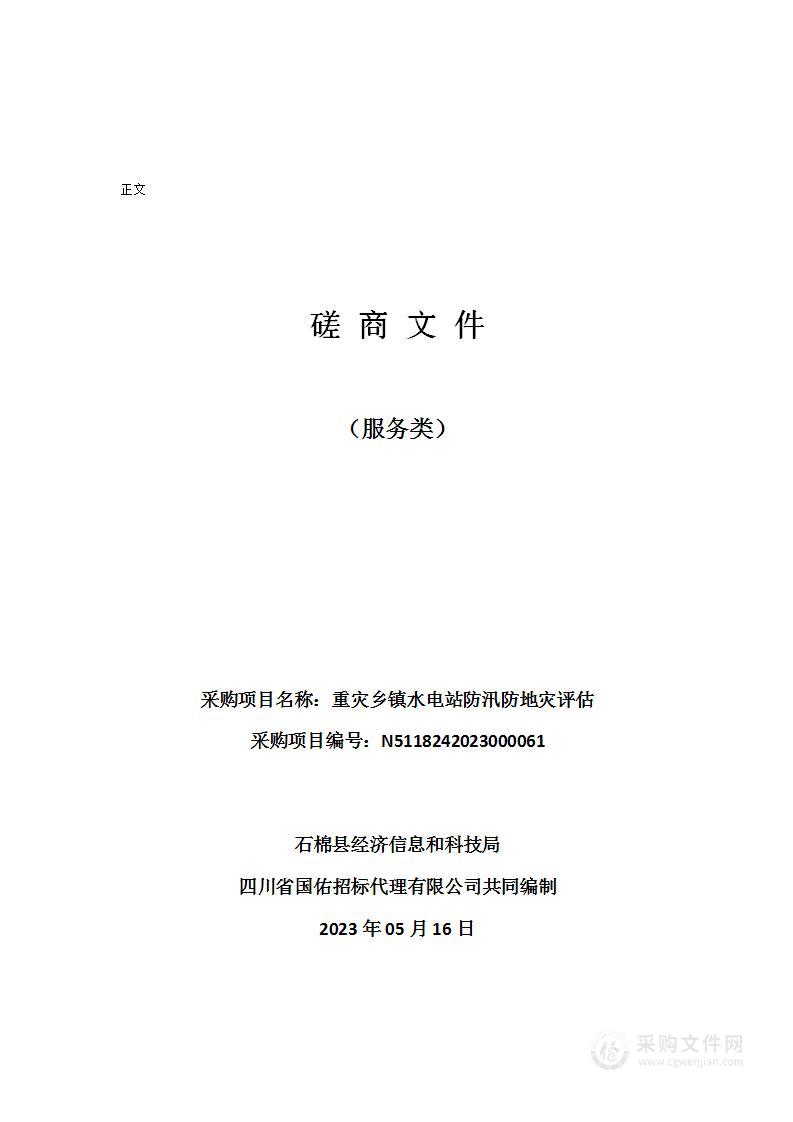 石棉县经济信息和科技局重灾乡镇水电站防汛防地灾评估