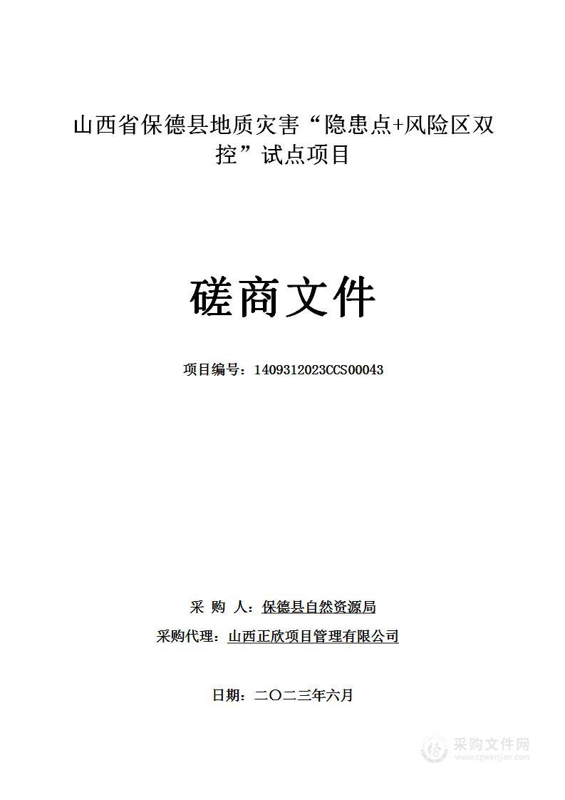 山西省保德县地质灾害“隐患点+风险区双控”试点项目