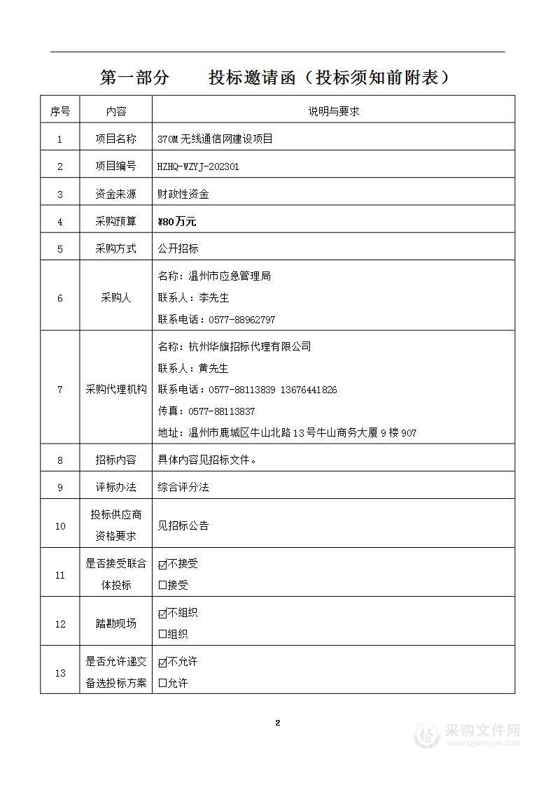 370M无线通信网建设项目