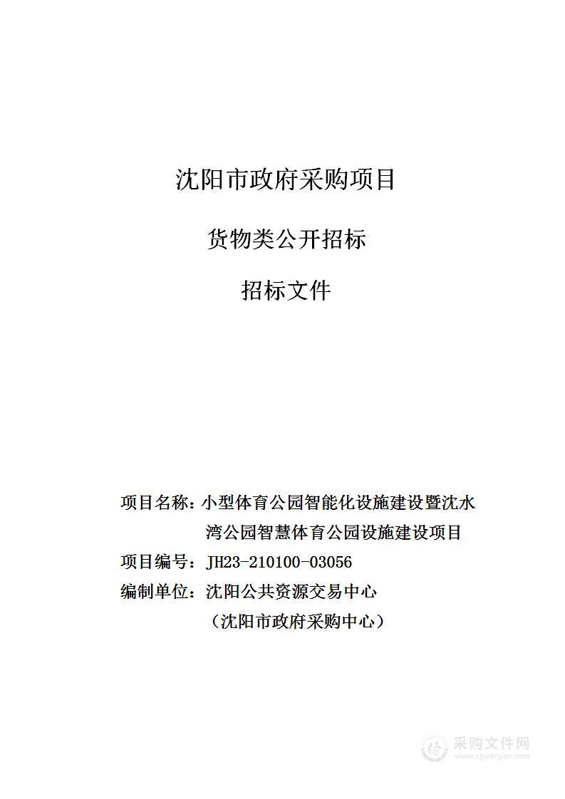 小型体育公园智能化设施建设暨沈水湾公园智慧体育公园设施建设项目