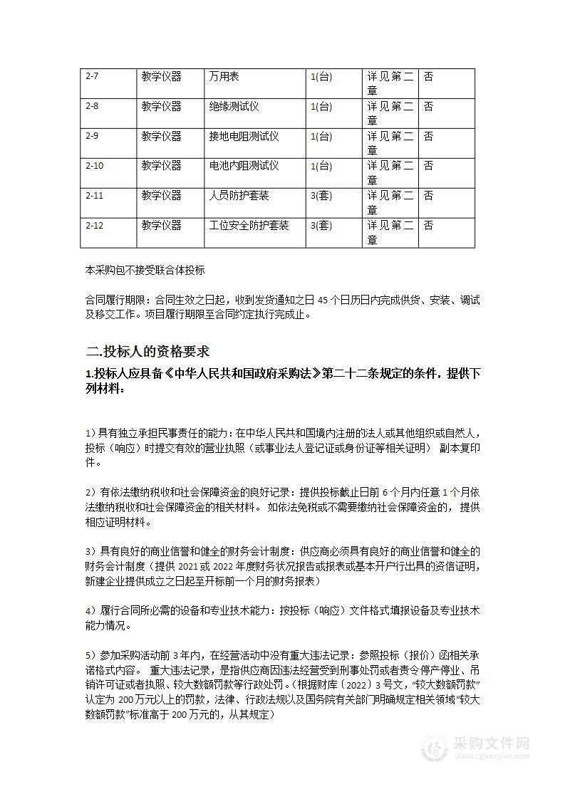 2023年创建广东高水平中职学校设施设备采购项目