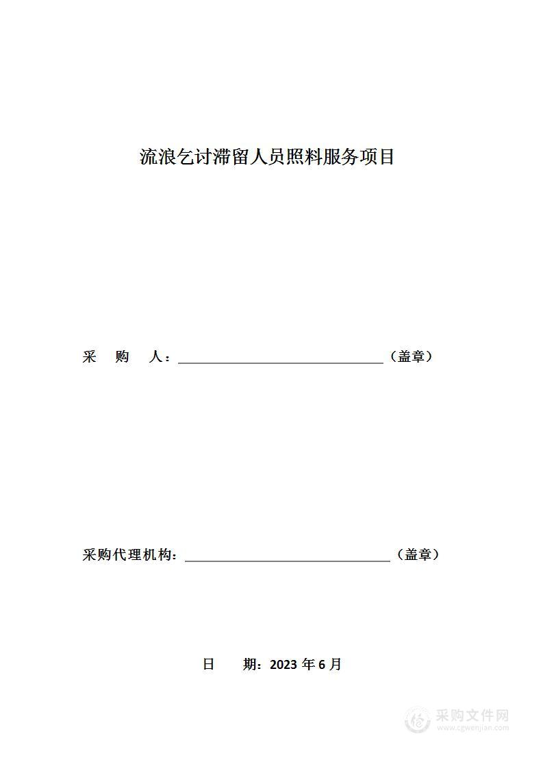 流浪乞讨滞留人员照料服务项目