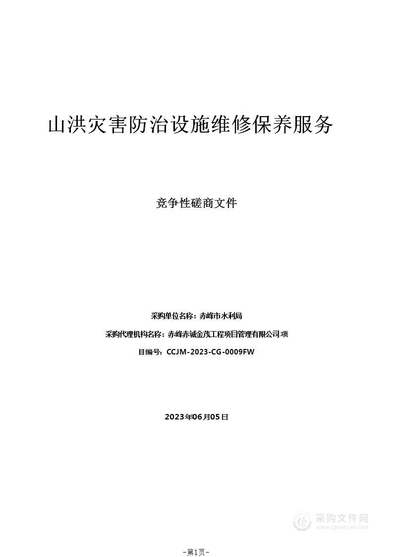 山洪灾害防治设施维修保养服务