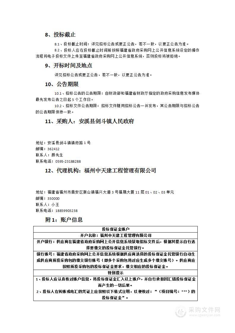 安溪县剑斗镇全域土地综合整治试点方案编制采购项目