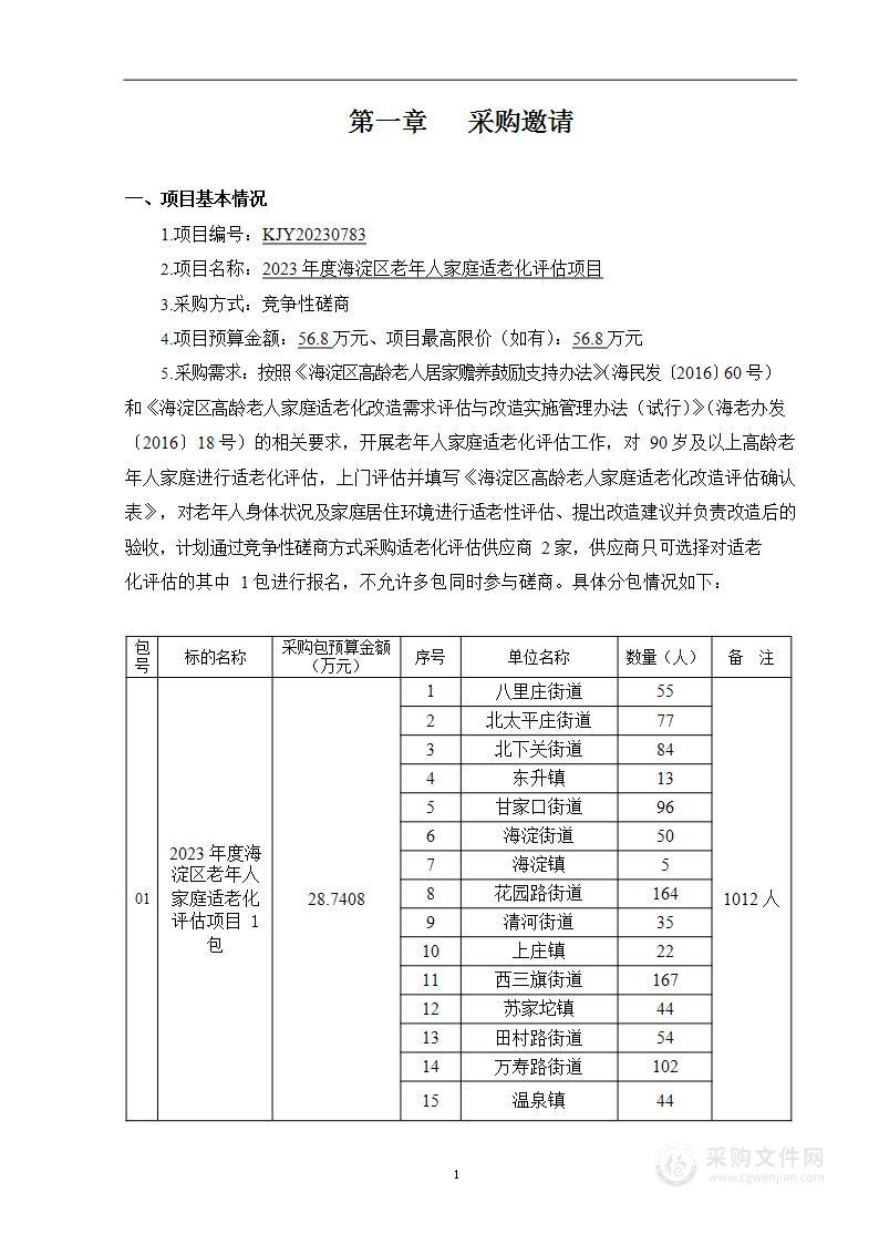 2023年度海淀区老年人家庭适老化评估