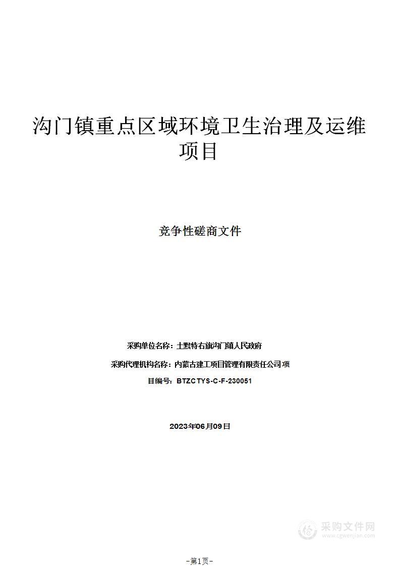 沟门镇重点区域环境卫生治理及运维项目