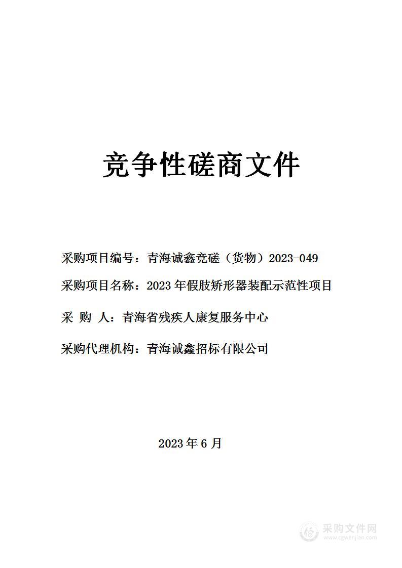 2023年假肢矫形器装配示范性项目