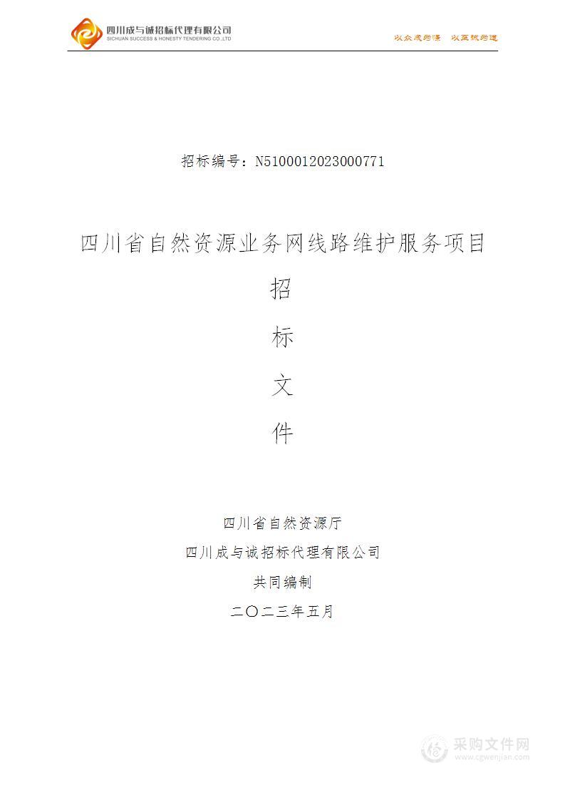 四川省自然资源业务网线路维护服务项目