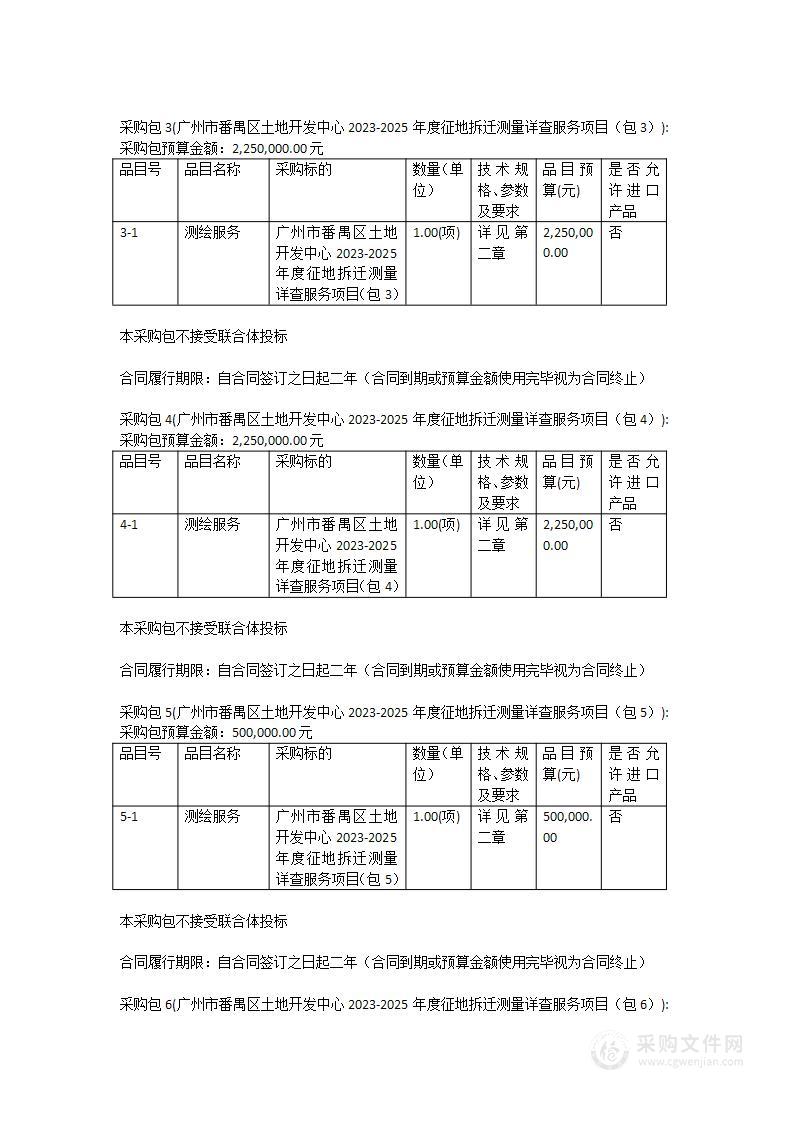 广州市番禺区土地开发中心2023-2025年度征地拆迁测量详查服务项目