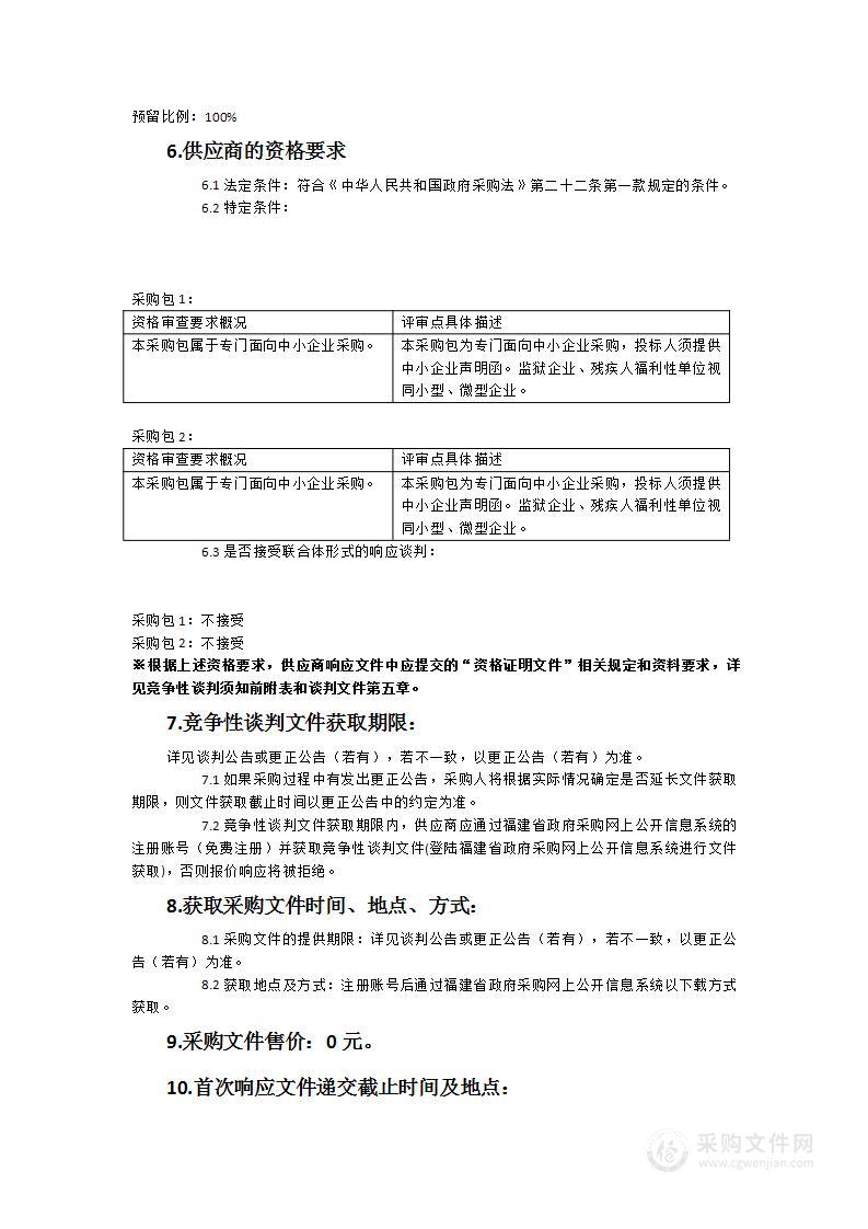 福建省直后勤保障中心关于物业服务的采购项目