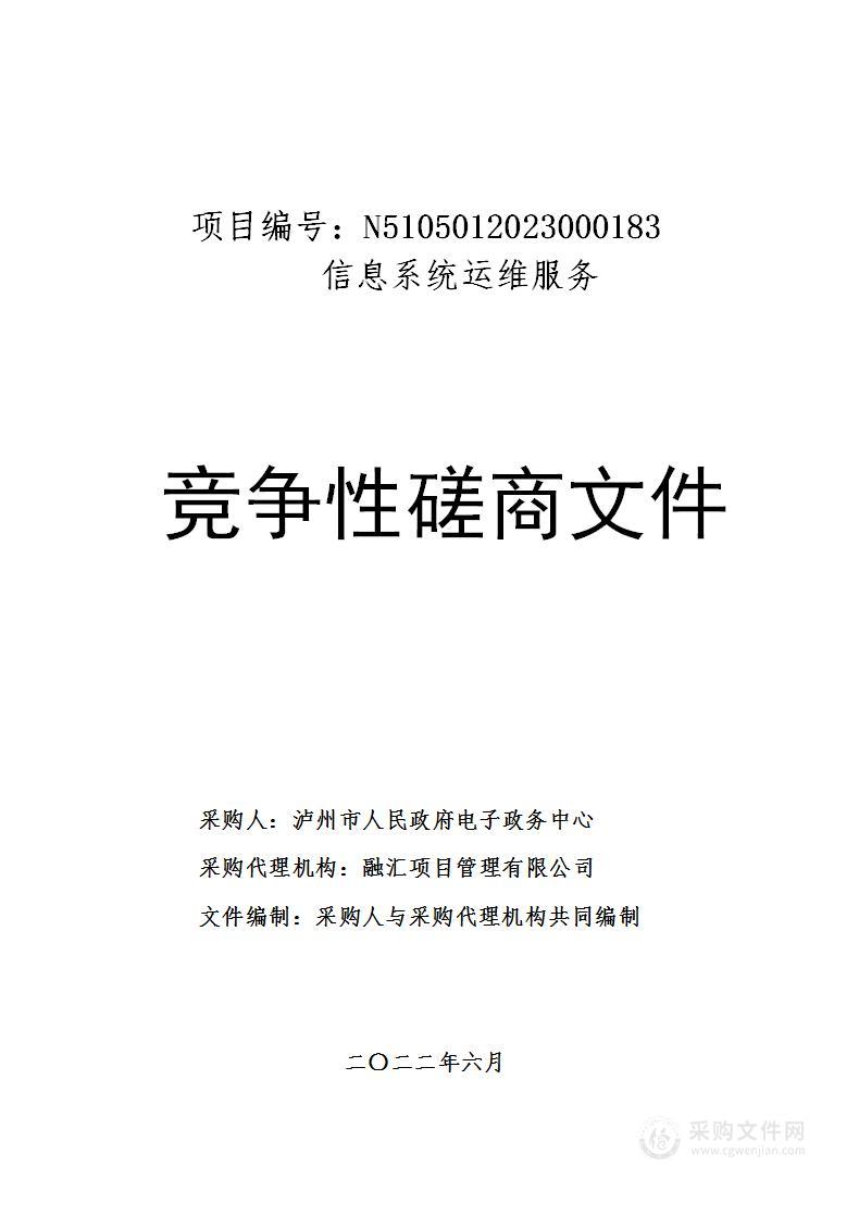 泸州市人民政府电子政务中心信息系统运维服务