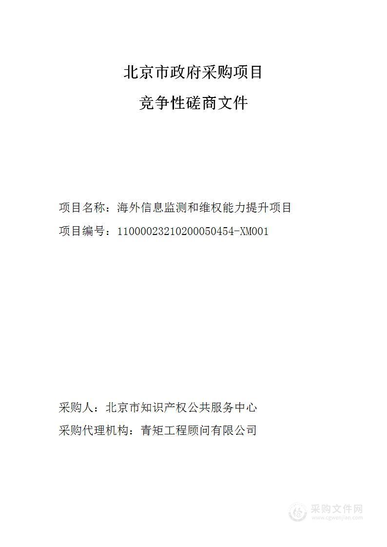 海外信息监测和维权能力提升项目