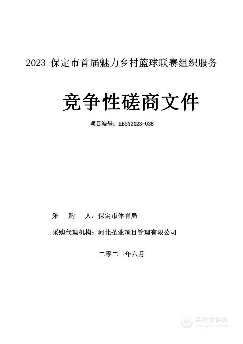 2023保定市首届魅力乡村篮球联赛组织服务