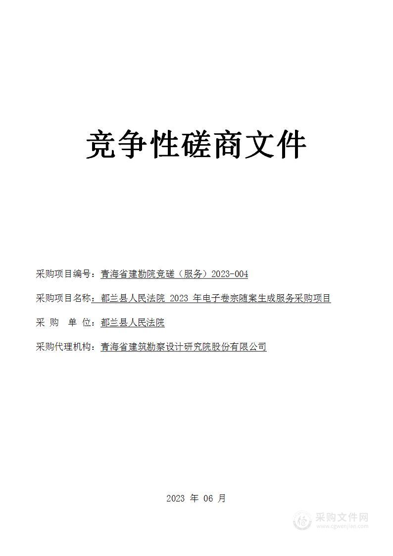 都兰县人民法院2023年电子卷宗随案生成服务采购项目