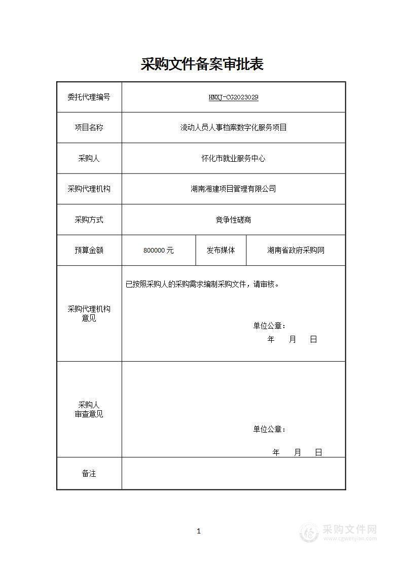 流动人员人事档案数字化服务项目