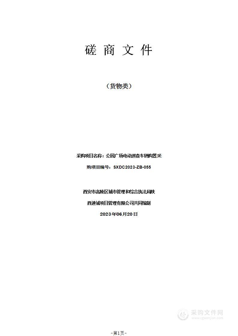 西安市高陵区城市管理和综合执法局公园广场电动巡查车辆购置