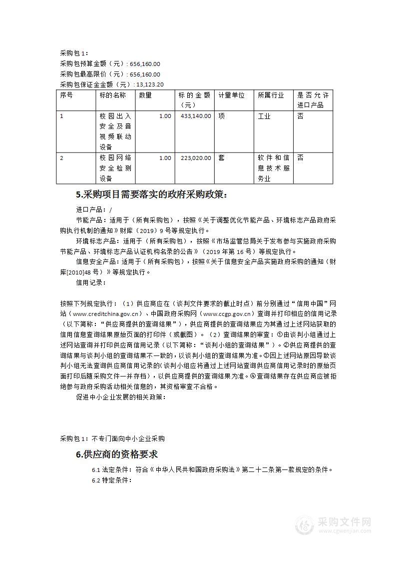 福建师范大学附属福清德旺中学校园出入、网络安全及音视频联动设备采购项目