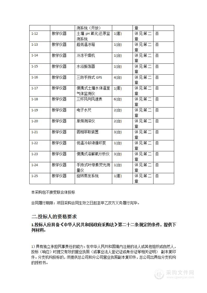 广东海洋大学化学与环境学院环境工程与海洋环境监测本科教学实验室建设采购项目