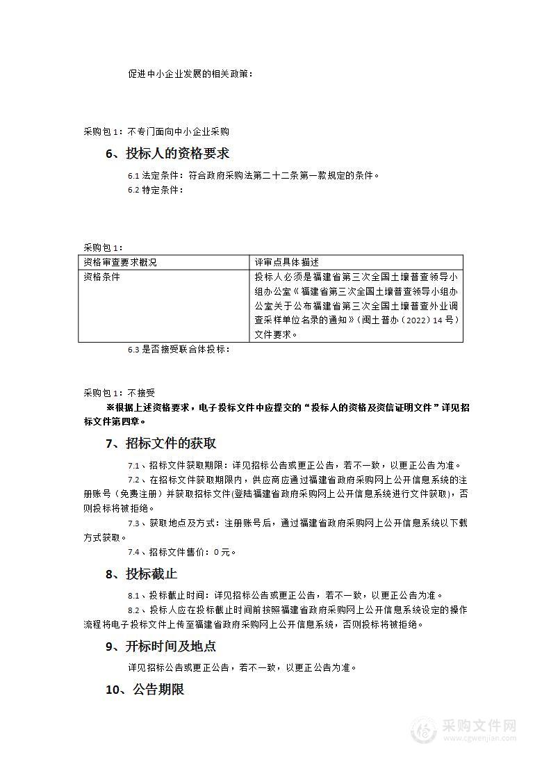 尤溪县第三次全国土壤普查外业调查与表层采样项目