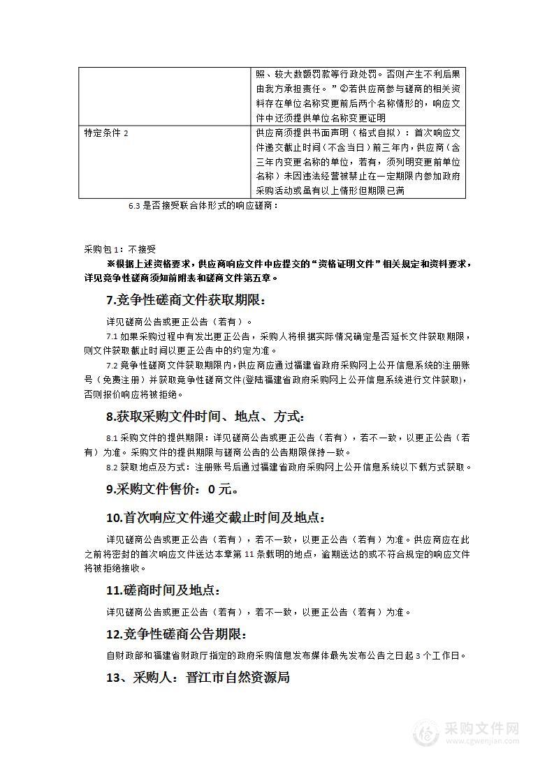 晋江流域山水林田湖草沙生态保护修复试点项目（晋江市）实施方案编制研究采购