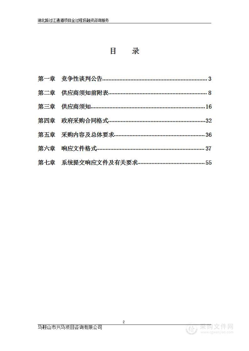 湖北路过江通道项目全过程投融资咨询服务